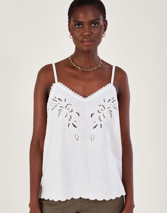 Nysgerrighed Matematisk Alvorlig Cutwork Embroidery Cami Top in Linen Blend Ivory | Vests, Camisoles And  Sleeveless Tops | Monsoon UK.