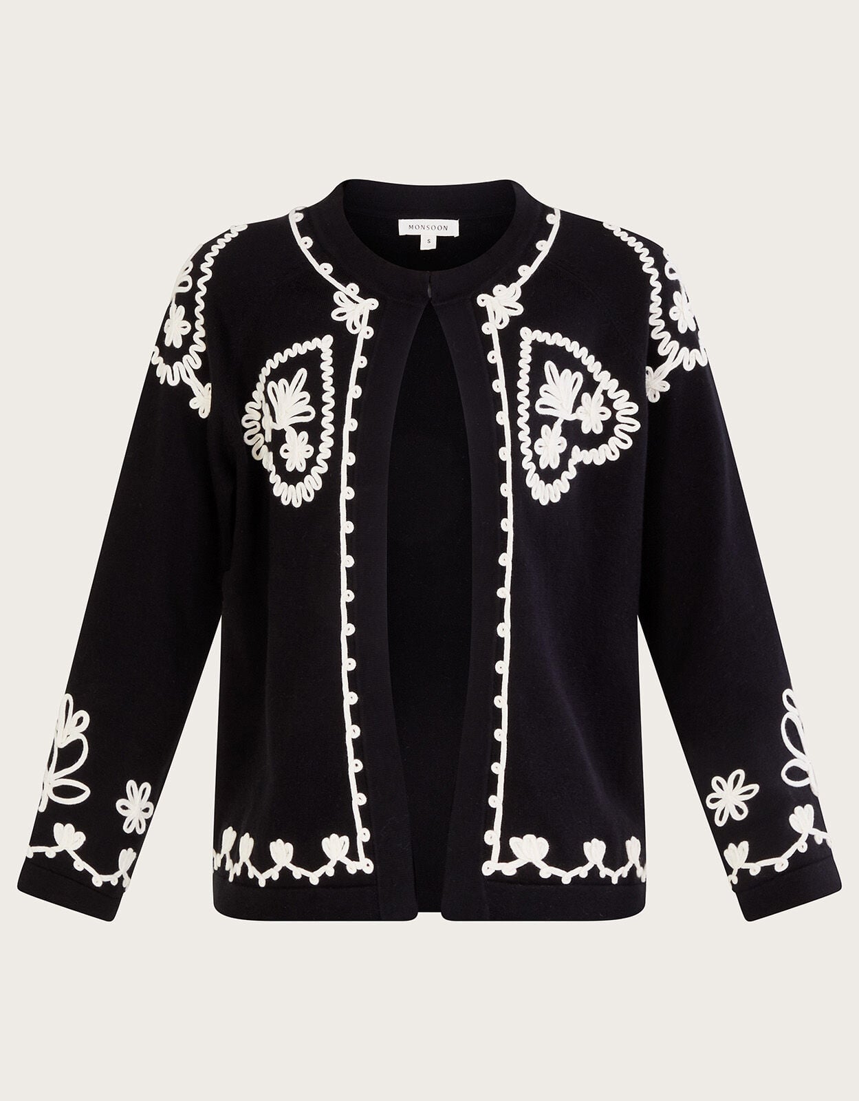 Cornelli Embroidery Jacket in Sustainable Cotton Black