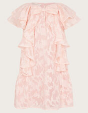 Burnout Bow Ruffle Dress, Pink (PINK), large