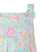 Baby Paisley Romper in Organic Cotton, Blue (TURQUOISE), large