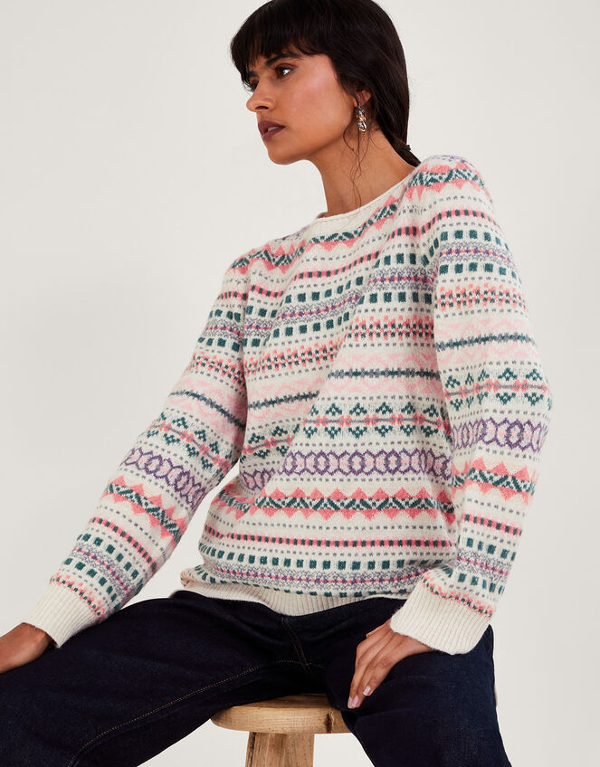 Fair Isle Jumper, Ivory (IVORY), large