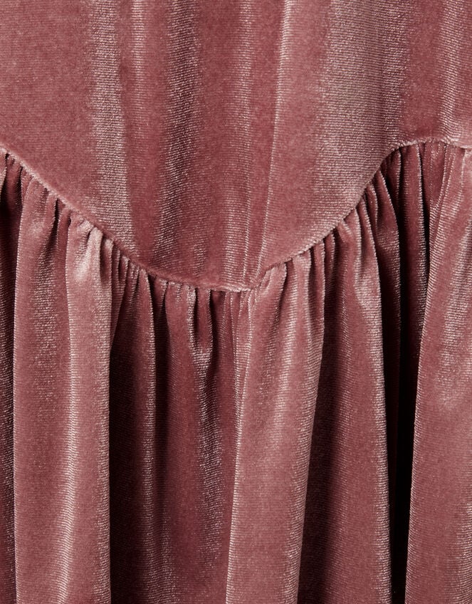 Maria Embellished Collar Velvet Party Dress, Mink (MINK), large