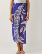 Eden Leaf Print Sarong, , large