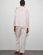 Molly Embroidered Stripe Pyjama Set, Pink (PINK), large