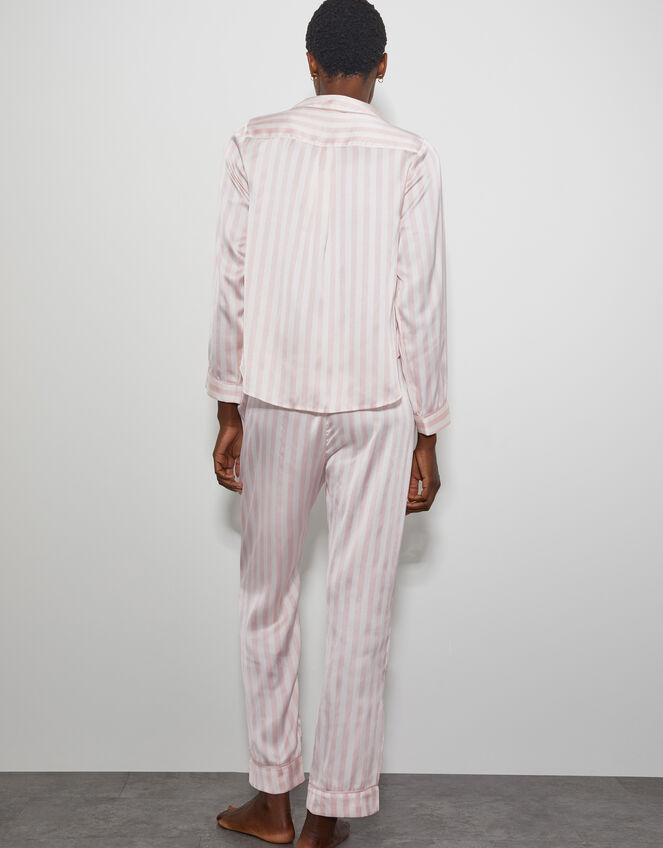 Molly Embroidered Stripe Pyjama Set, Pink (PINK), large
