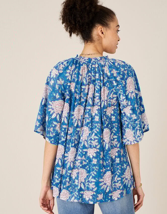 ARTISAN STUDIO Printed Top, Blue (BLUE), large