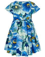 Carmen Poppy Dress, Blue (BLUE), large