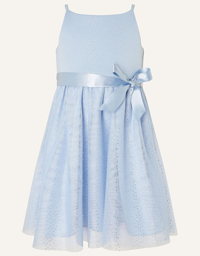 Baby Foil Spot Shimmer Dress, Blue (PALE BLUE), large