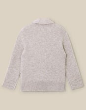 Shawl Neck Knit Cardigan, Camel (OATMEAL), large