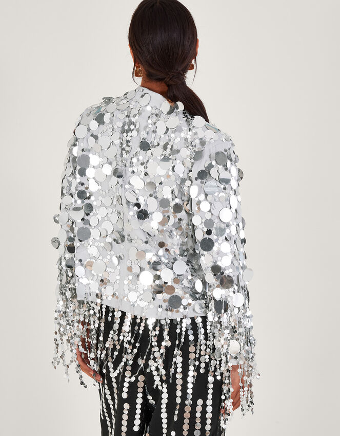Solange Sequin Jacket, Silver (SILVER), large