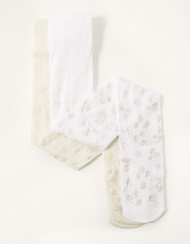 2-Pack Floral Print Tights, Multi (MULTI), large