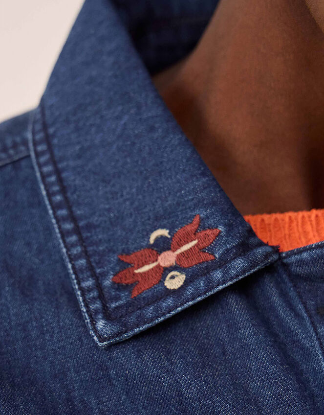 East Marion Indigo Denim Embroidered Jacket, Blue (DENIM), large