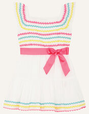 Baby Fiesta Ricrac Dress, White (WHITE), large