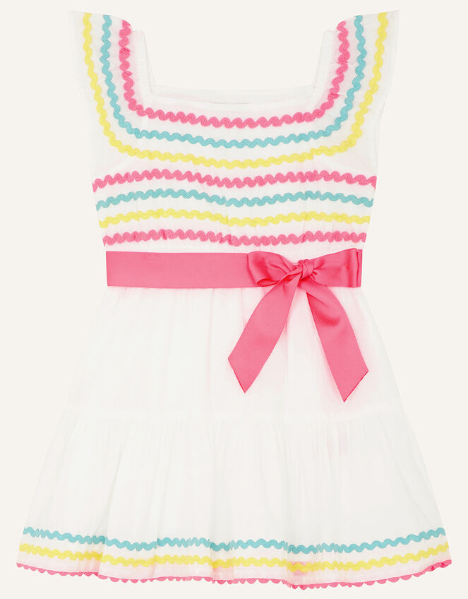 Baby Fiesta Ricrac Dress, White (WHITE), large