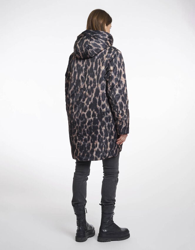 Rino & Pelle Lune Leopard Print Padded Coat, Leopard (LEOPARD), large