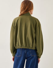 Jen Jersey Utility Jacket, Green (KHAKI), large