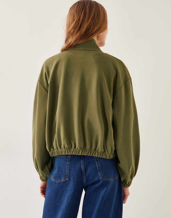 Jen Jersey Utility Jacket, Green (KHAKI), large