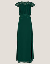 Elodie Lace Chiffon Bridesmaid Dress, Green (DARK GREEN), large