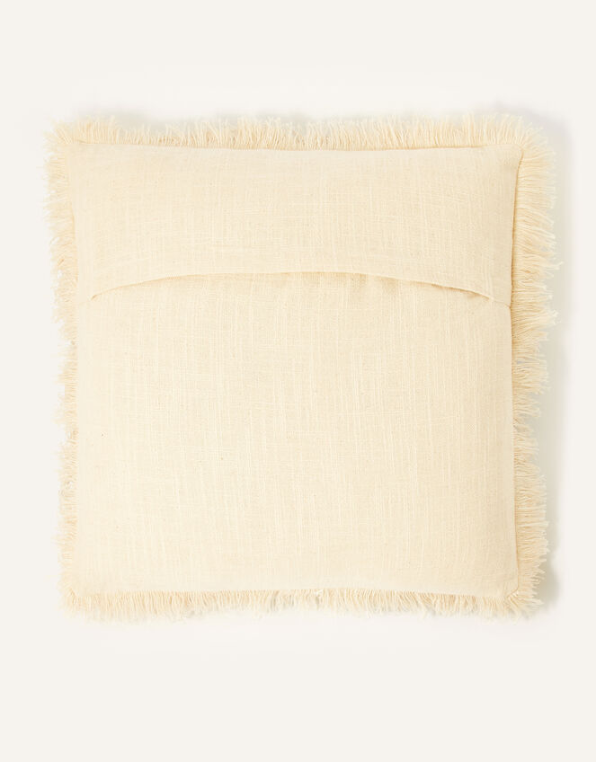 Embroidered Fringe Cushion, , large