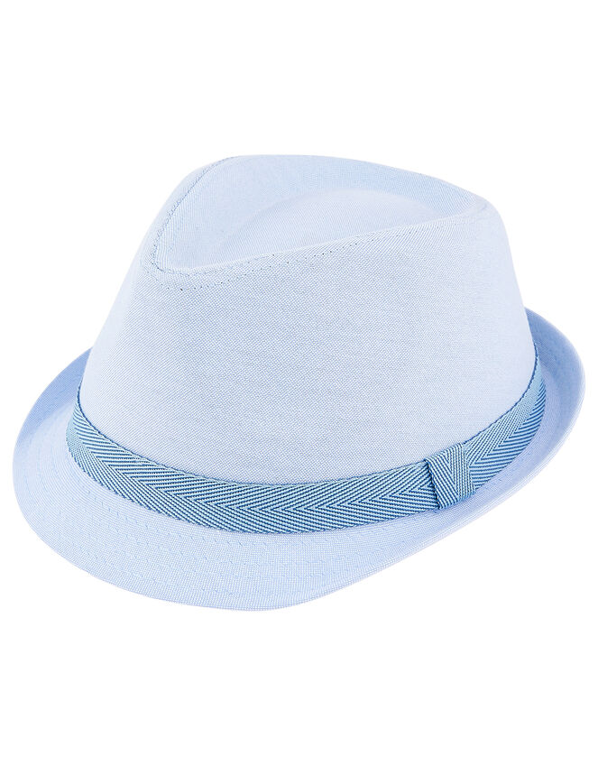 Jamie Chambray Trilby Hat, Blue (BLUE), large