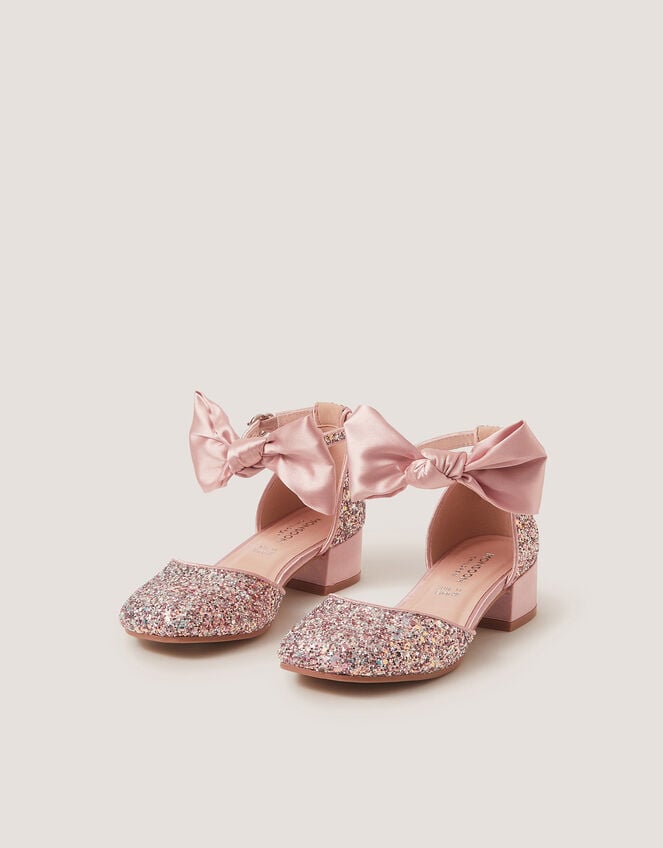 Sara Bow Glitter Two-Part Heels, Pink (PINK), large