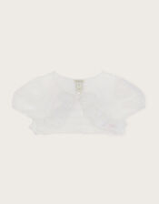 3D Roses Trim Tulle Cover Up, Ivory (IVORY), large