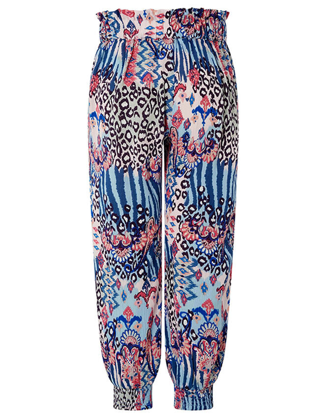 Mercy Printed Trousers in LENZING™ ECOVERO™, Blue (BLUE), large