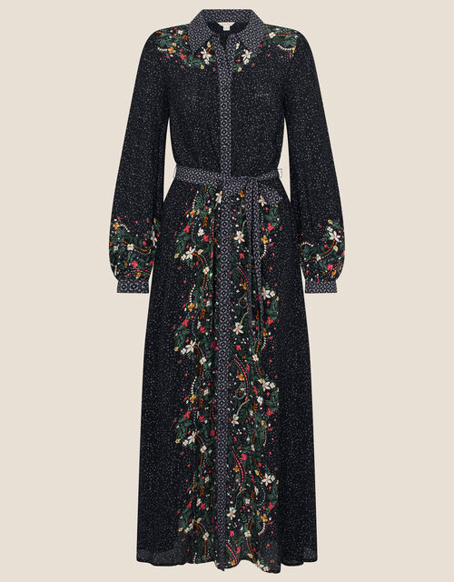 Louise Placement Print Dress, Black (BLACK), large