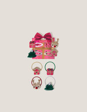 8-Pack Sparkly Christmas Hair Bands & Clips, , large