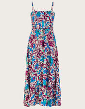 Fire Flower Ikat Cami Dress, Blue (BLUE), large