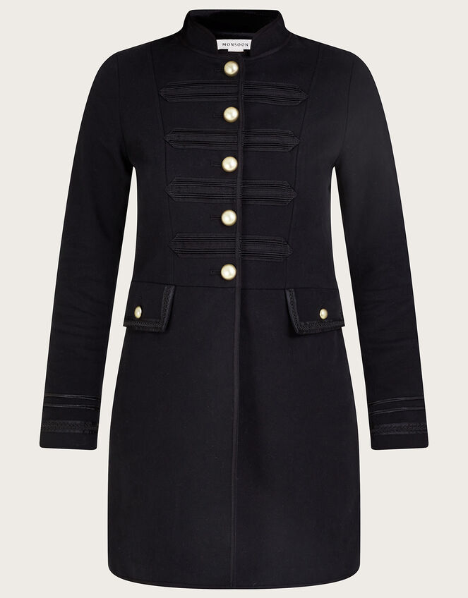 Longline Military Jacket, Black (BLACK), large