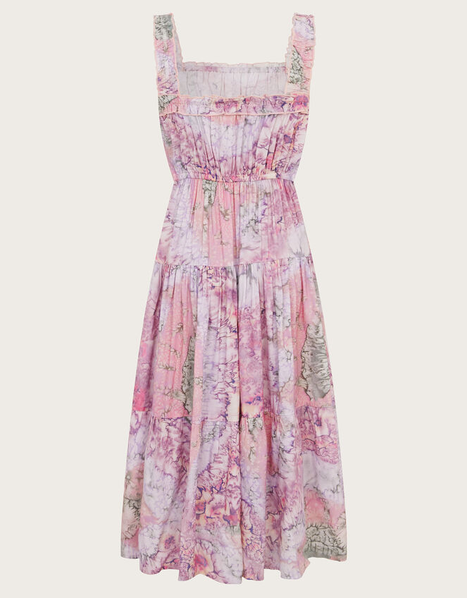 Strappy Marbled Floral Maxi Dress, Pink (PINK), large