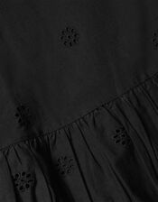 Broderie Cut-Out Detail Dress, Black (BLACK), large