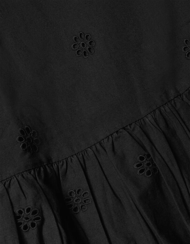 Broderie Cut-Out Detail Dress, Black (BLACK), large