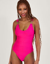 Ring Detail Swimsuit, Pink (PINK), large