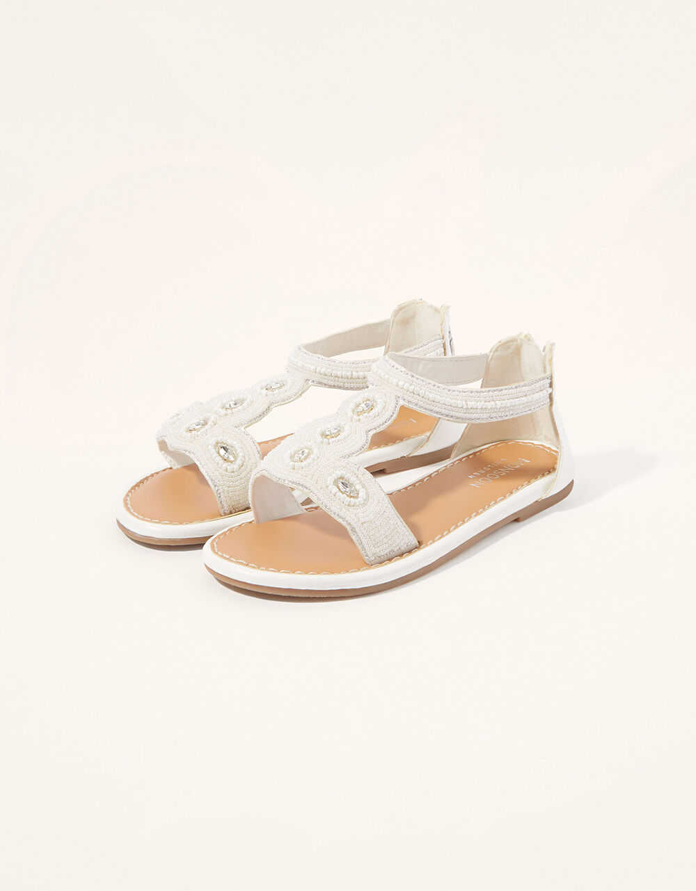 Children Children's Shoes & Sandals | Beaded Sandals White - FA74602