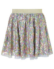 Rainbow Sequin T-shirt and Skirt Set, Grey (GREY), large