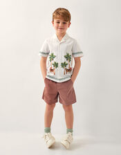 Drawstring Pull-On Shorts, Red (RED), large