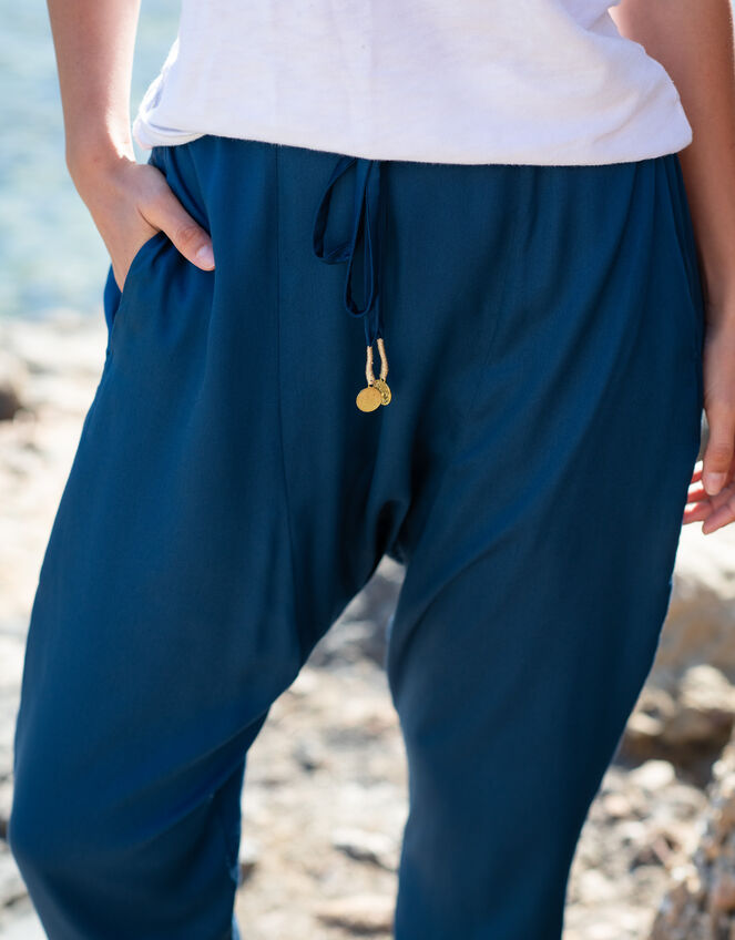 La Galeria Elefante Buddha Slouchy Trousers, Blue (TURQUOISE), large