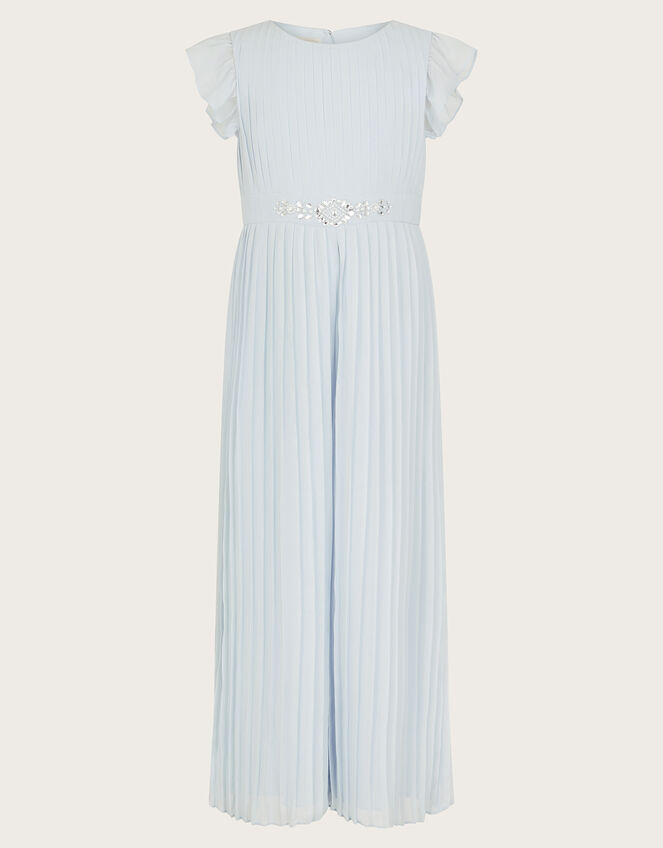 Penelope Pleated Sparkle Jumpsuit, Blue (BLUE), large