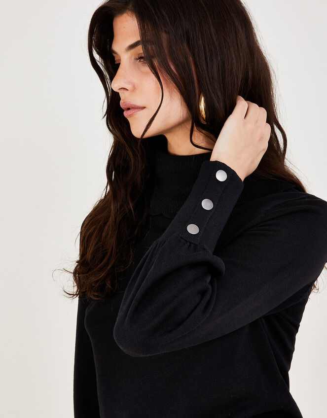 Polo Neck Jumper with LENZING™ ECOVERO™ , Black (BLACK), large