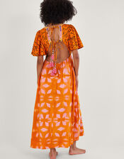 Print Kaftan Dress in LENZING™ ECOVERO™, Orange (CORAL), large