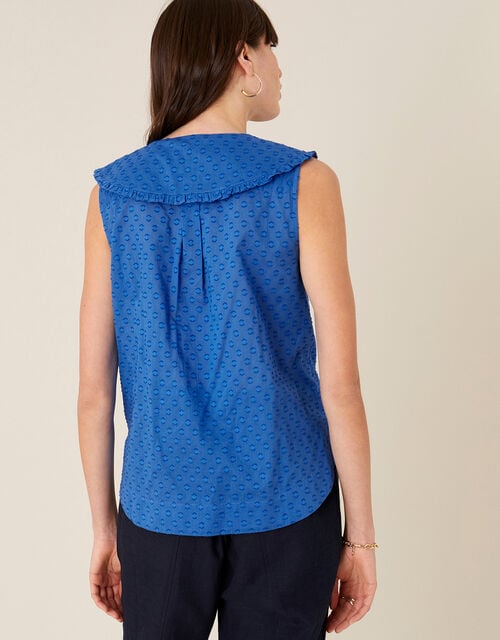 Dobby Top in Organic Cotton , Blue (BLUE), large