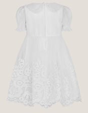 Baby Athena Floral Embroidered Dress, White (WHITE), large