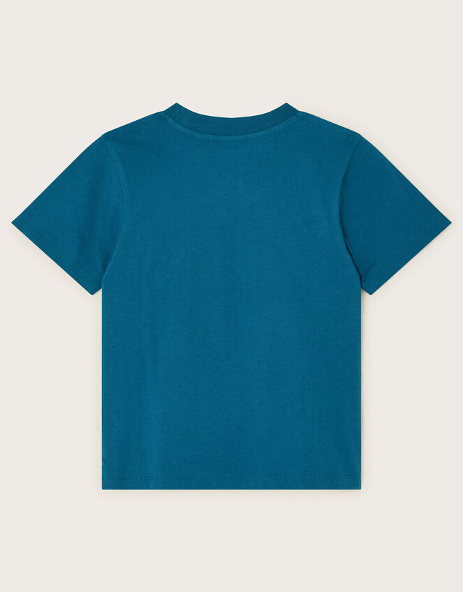 Shark Graphic Cotton T-Shirt, Blue (BLUE), large