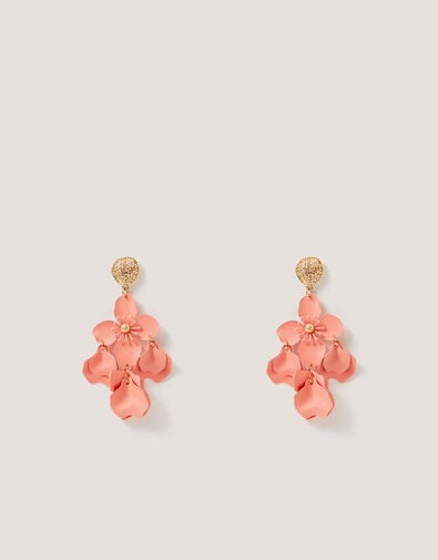 Floral Drop Stud Earrings, , large