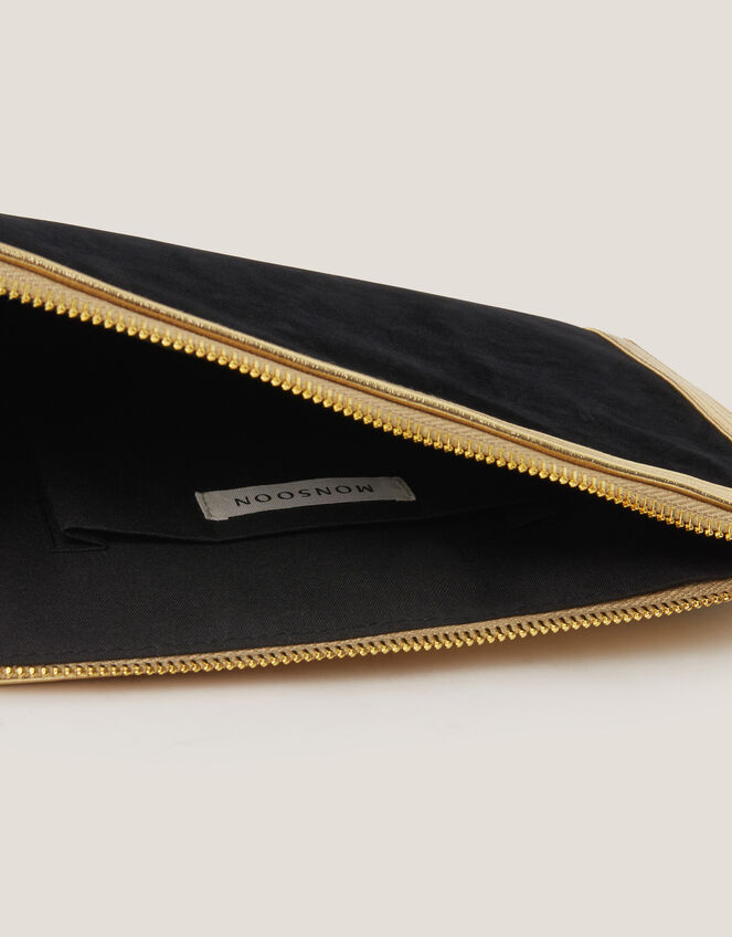 Lottie Metallic Suedette Pouch, , large