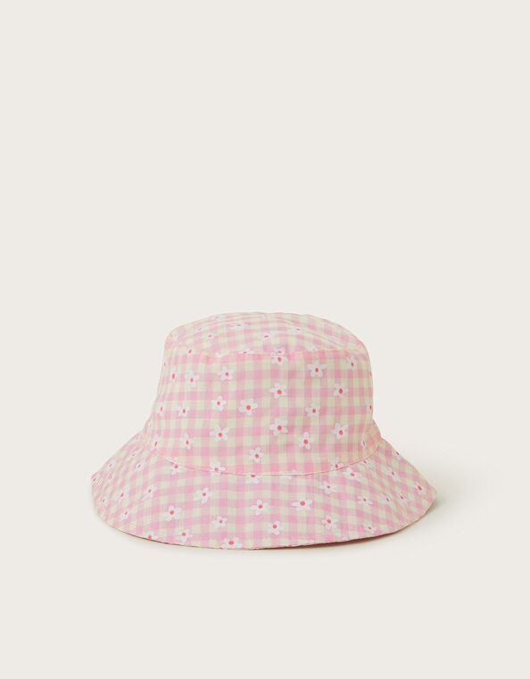 Baby Check Floppy Bucket Hat, Pink (PINK), large