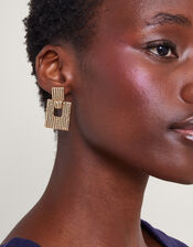 Textured Square Earrings, , large