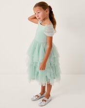 Scarlet Off The Shoulder Tulle Dress, Green (SAGE), large